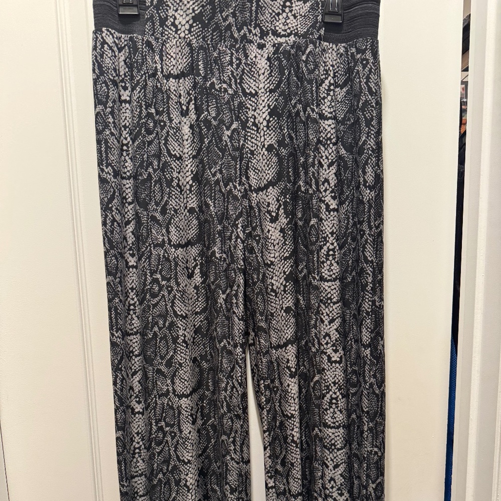 INC flowing snake pattern pants